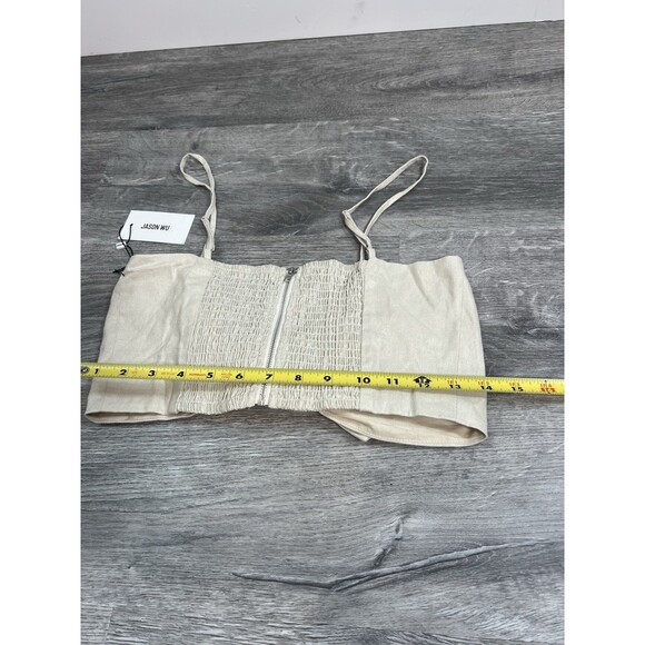Jason Wu Women’s Beige Crop Bow Top Beige Size medium NWT Designer Luxury Boho - Picture 8 of 9